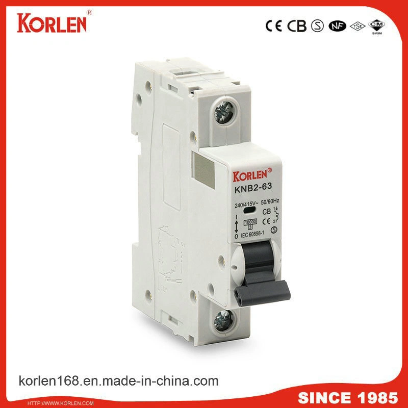 High Breaking Capacity Mini Circuit Breaker MCB Knb1-63-2018 S1 C25 with Ce, CB, Semko