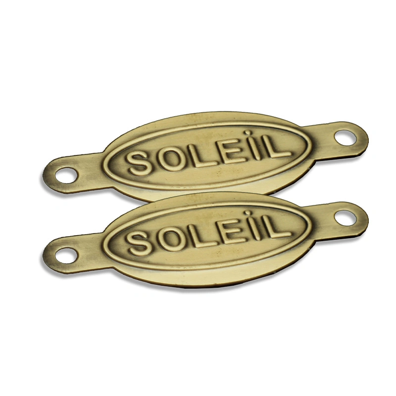 China Factory Wholesale Customized Electroplated Etching Copper Brass/Bronze/Golden/Nickel/Chrome Tag Label for Garment/House/Furniture/Animals