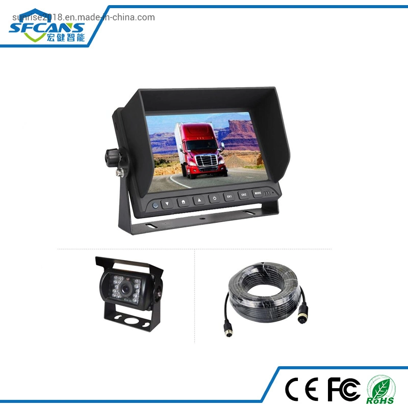 7" TFT LCD de pantalla HD Monitor de coche con cables de la cámara de marcha atrás con cables del sistema de estacionamiento