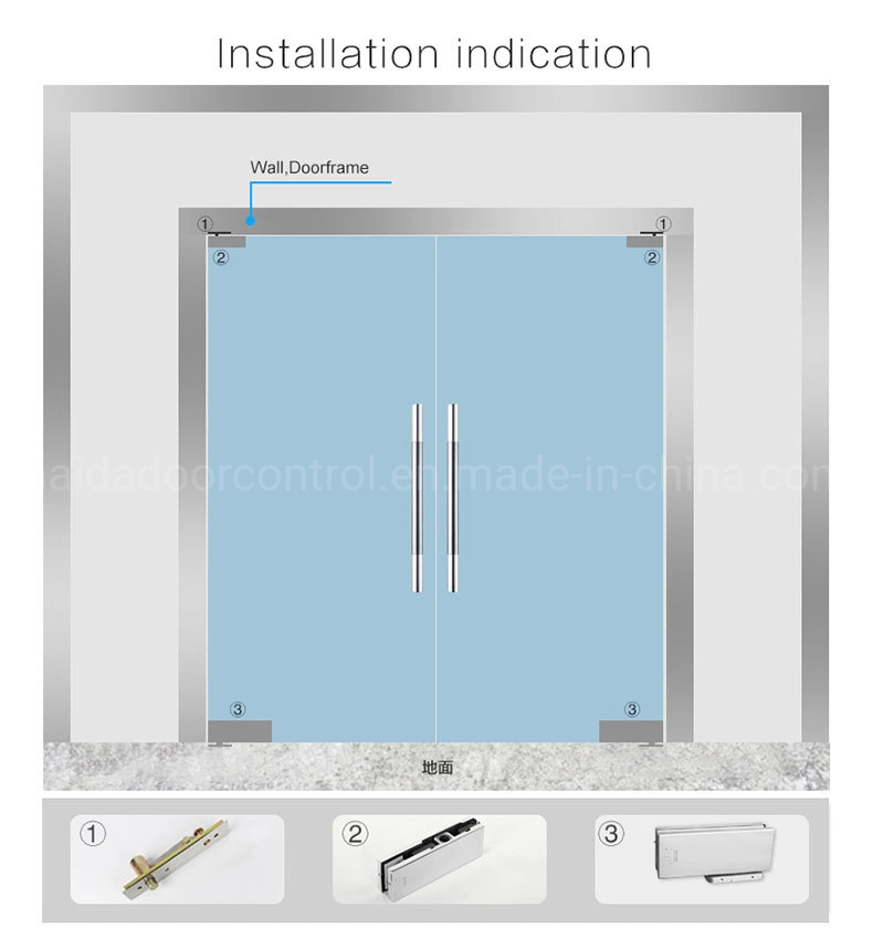 Hydraulic Patch Fitting No Digging Floor Spring for Glass Door