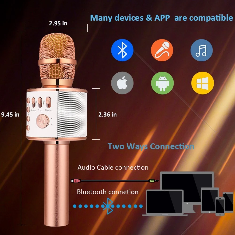 Microfone sem fio Bluetooth para as crianças e as partes