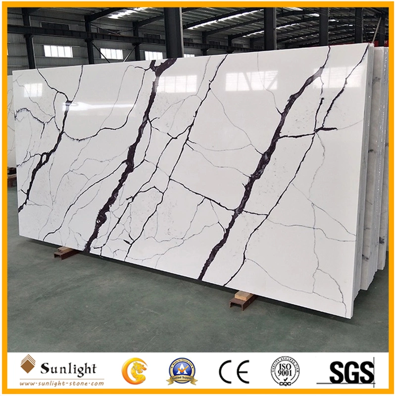 Wholesale/Supplier 2cm Chinese Engineered Artificial Carrara White Quartz Stone