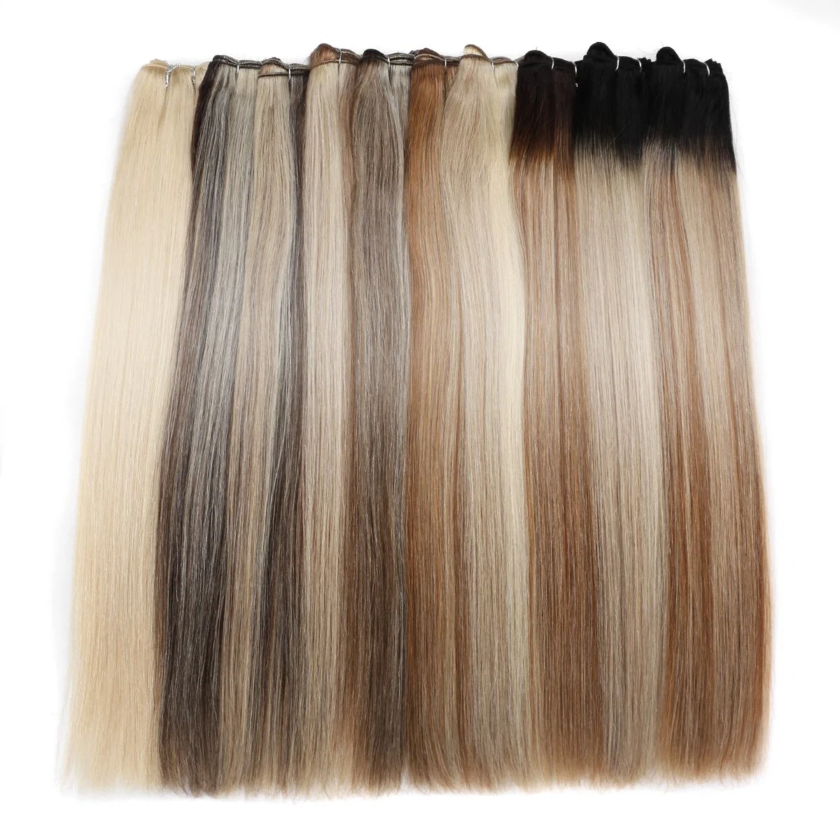 DIP Dyed Color Brazilian Hair Extensions Highlighted/Honey Blond, Remy Human Hair Straight Balayage Hair Weft