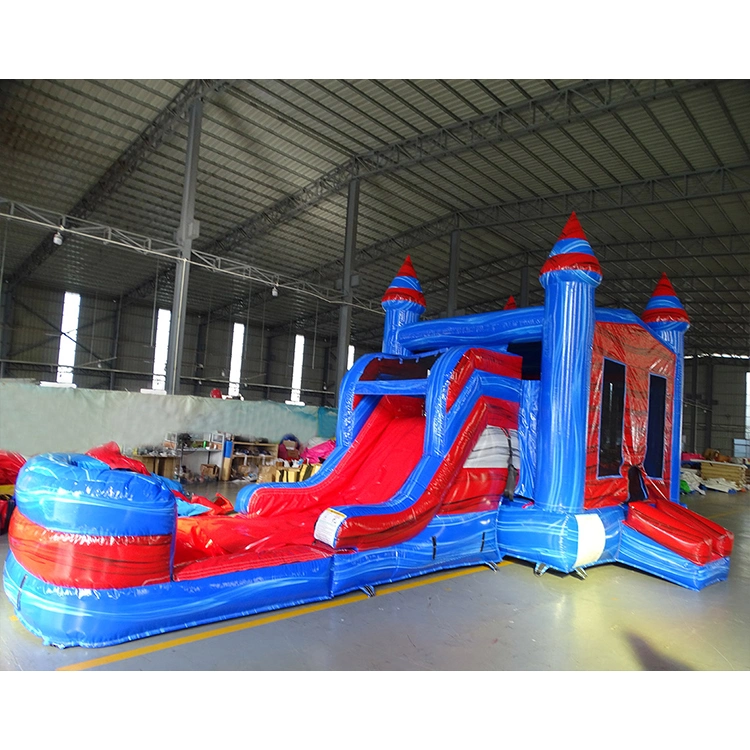 Kommerzielle Große Günstigen Preis Erwachsene Größe Bouncy Castle Palme Hinterhof Aufblasbare Wasserrutsche mit Pool für Kinder