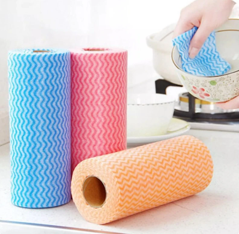 50PCS/Roll Non Woven Towel Wiping Tissue Washing Cleaning Cloth Disposable Kitchen Dish Towel