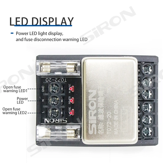 Siron T072-20s el terminal del cableado del módulo de alimentación AC Terminal de control de protección contra cortocircuitos terminal de cableado con LED