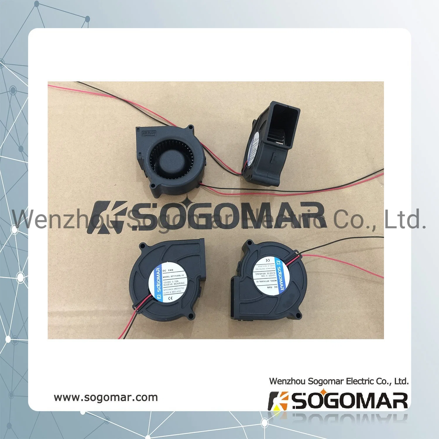 2-Pin Connector Leadwire 50X50X15mm DC Ventilating Fan for Refrigerate