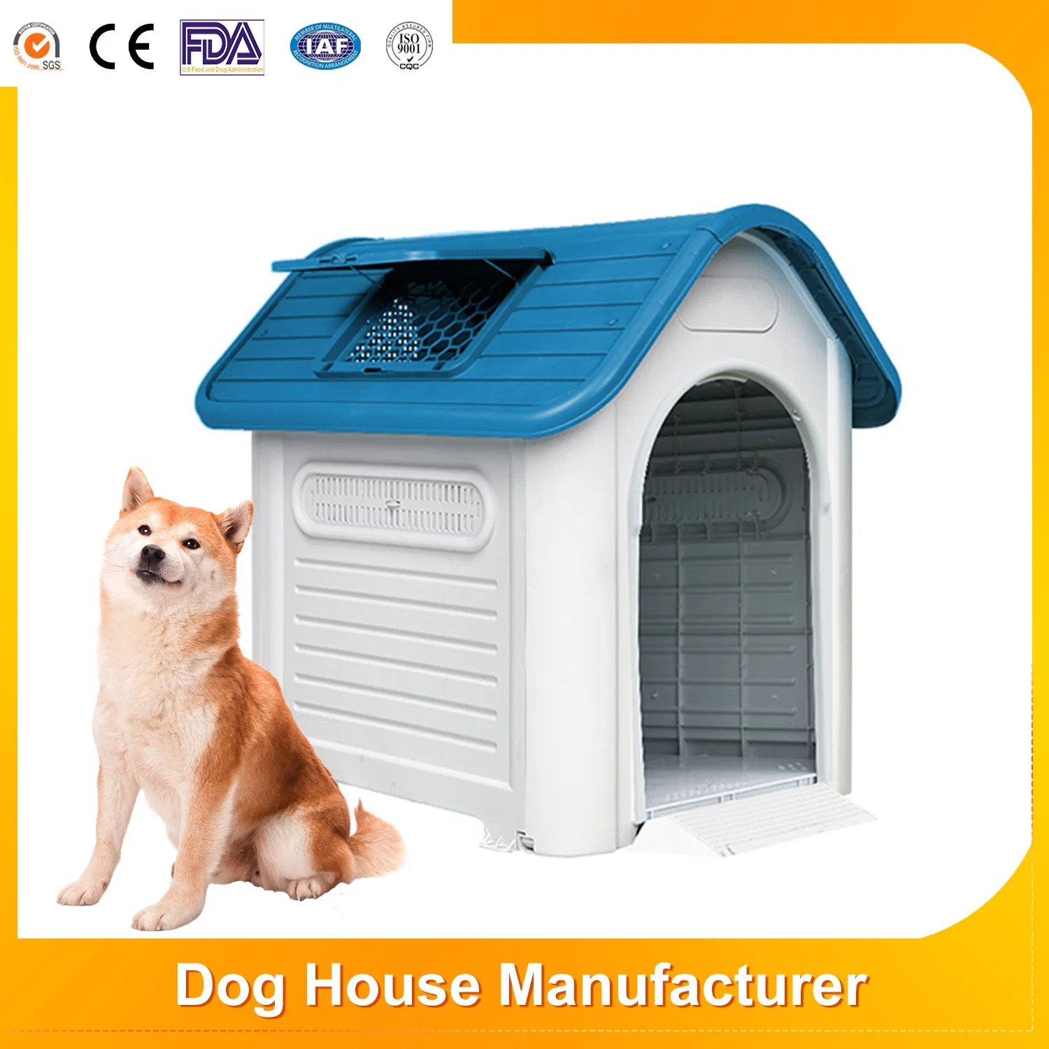 Custom Removable and Washable Plastic Pet Shelter Outdoor Dog House for Sale