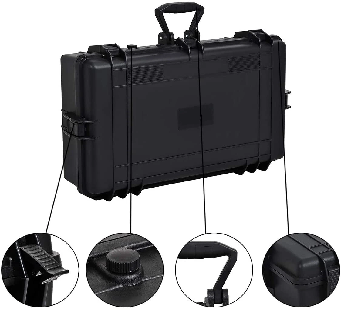 Waterproof Shockproof Hard Plastic Industrial Equipment Hand Tool Camera Case with Foam