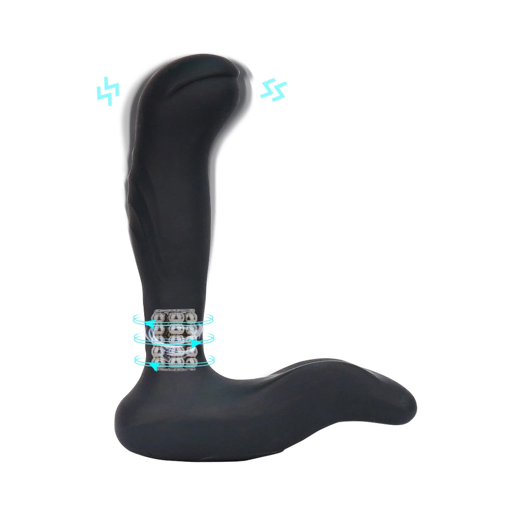 Vibrateur anal avec tête spiralée et particules de massage