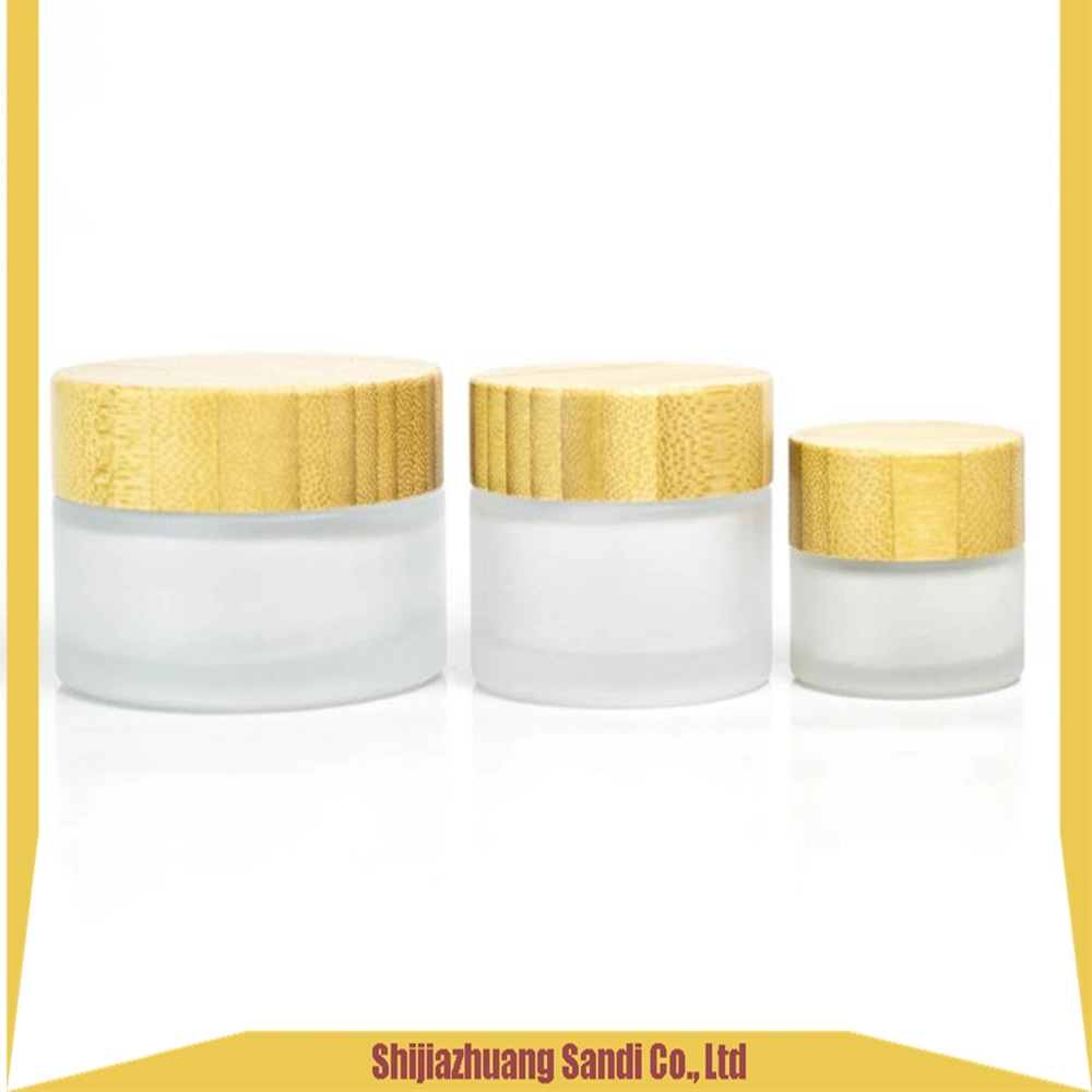 Kostenlose Probe Holz Kosmetische Verpackung Glas Milchschaum Behälter Mit Bambusdeckel
