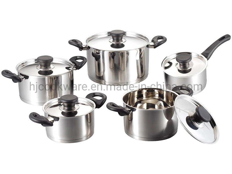 12PCS Calssics Item of Stainless Steel Rolled and Step Edge Cookware Set