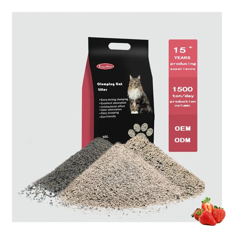 High quality/High cost performance  100% Natural Bentonite Super Clumping Cat Litter Sand Chemical-Freel Cat Product