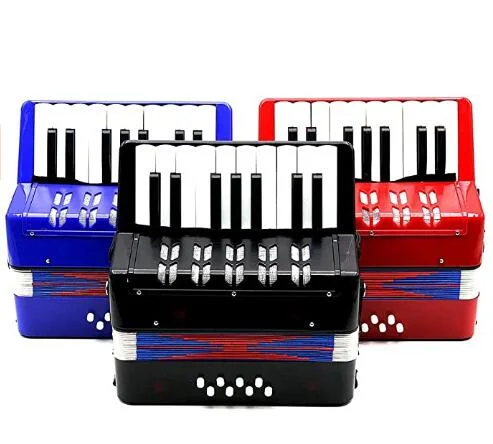 17 de la tecla 8 Bass pequeños Mini Toy Piano acordeón a los niños Los niños para la educación un instrumento musical, caja de regalo con color