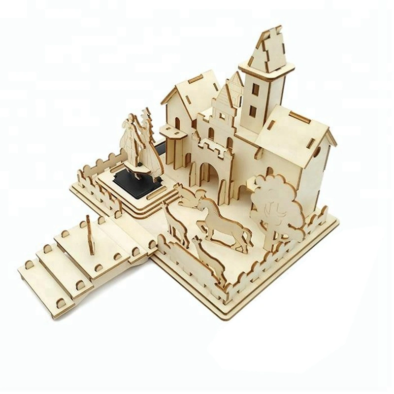 Wooden 3D Puzzle Architectural Model Wooden DIY Villa Stem Toy