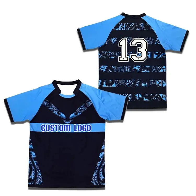 Maillot de rugby en jersey de rugby 100 % polyester bon marché personnalisé Uniforme Rugby Team Wear Rugby kits vêtements de rugby