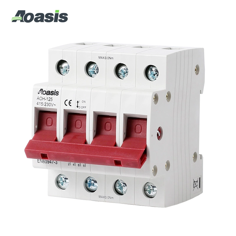 High quality/High cost performance  Aoasis Aoh-125 4p Isolation Switch with CE Certification Load Isolating Switch