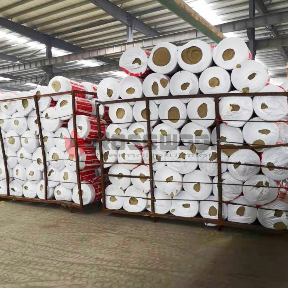 Prédio Rosewool Materiais de isolamento de lã de rocha cobertor para High Temp Pipeline