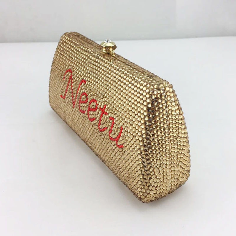 Estilo Personalizado bolsa artesanal da embreagem de cristal para casamento