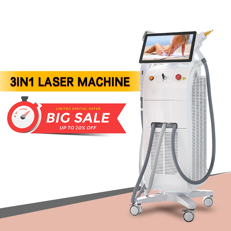 48 Hours 2 Years Warranty Screen Linkage Diode Laser Q Switch ND YAG Laser Hair Tattoo Removal IPL Skin Rejuvenation