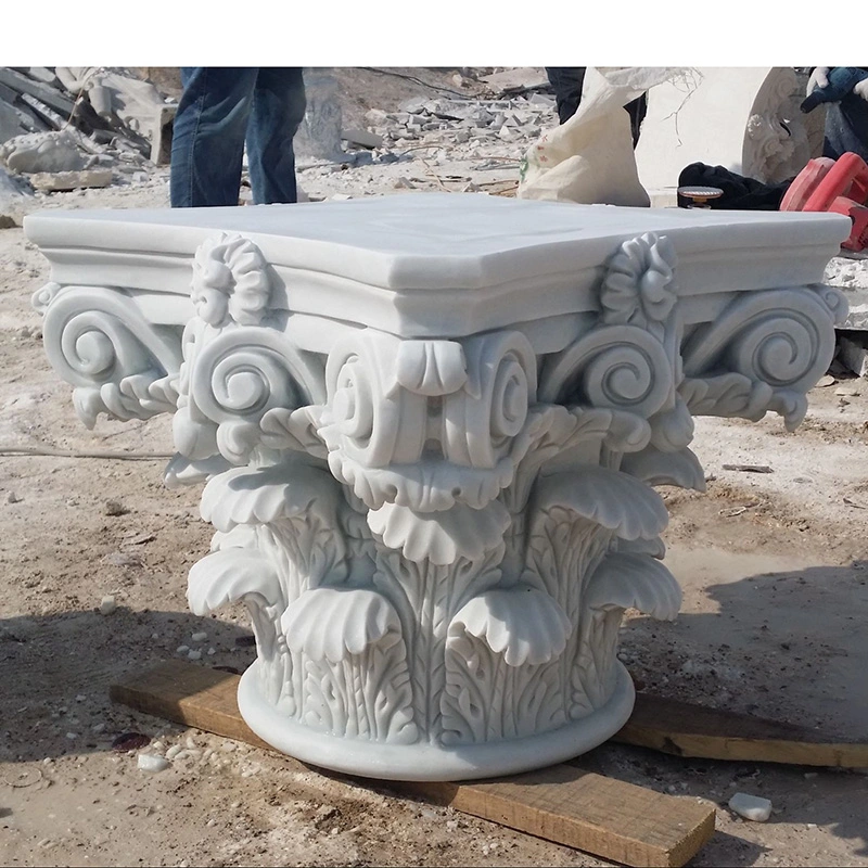 Decoración personalizada de edificio al aire libre tallado a mano Piedra Natural mármol clásico Columnas