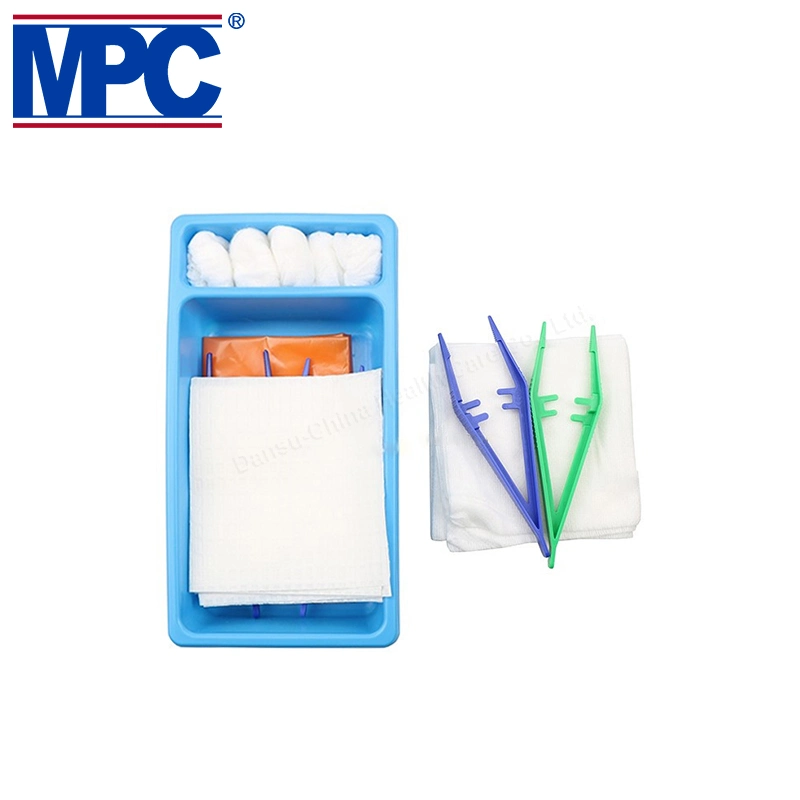 Surgical Wound Dressing Pack Suture Removal Kit Sterile Dressing Kit Tray with Four Forceps