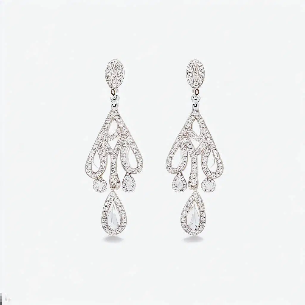 Oro Blanco 14K cuelgue gota Lab crecido Diamond Earrings Stud Precio