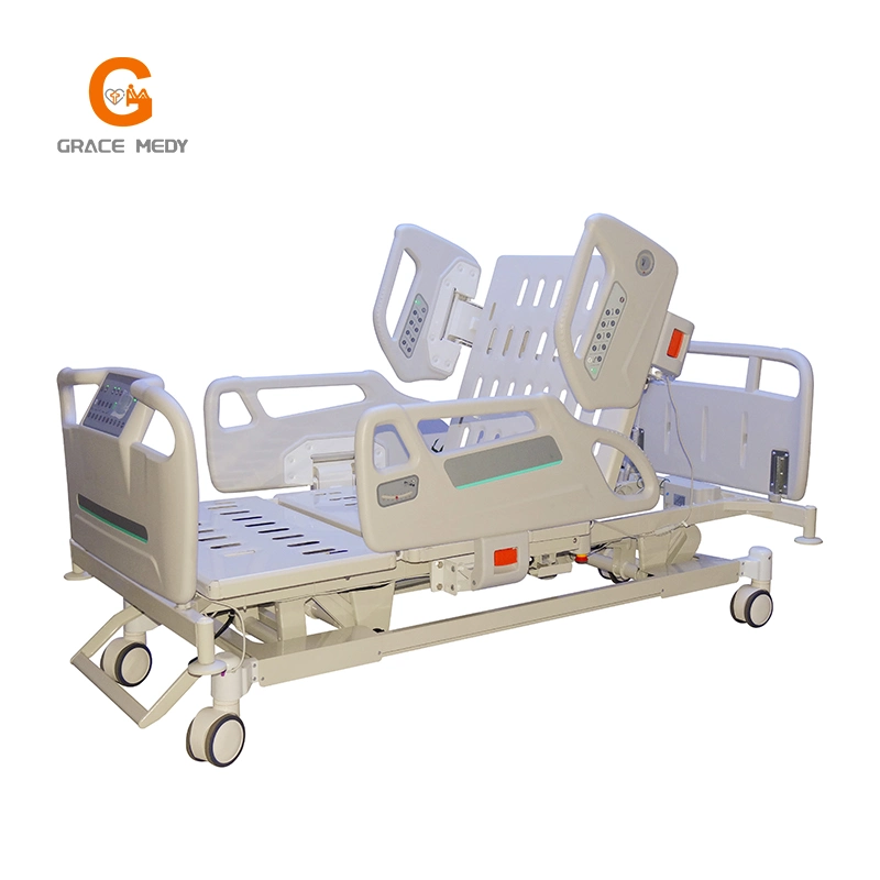 Plastic ICU Electric Standing 8 Function Hospital Medical Ward Beds Trolley with Toilet