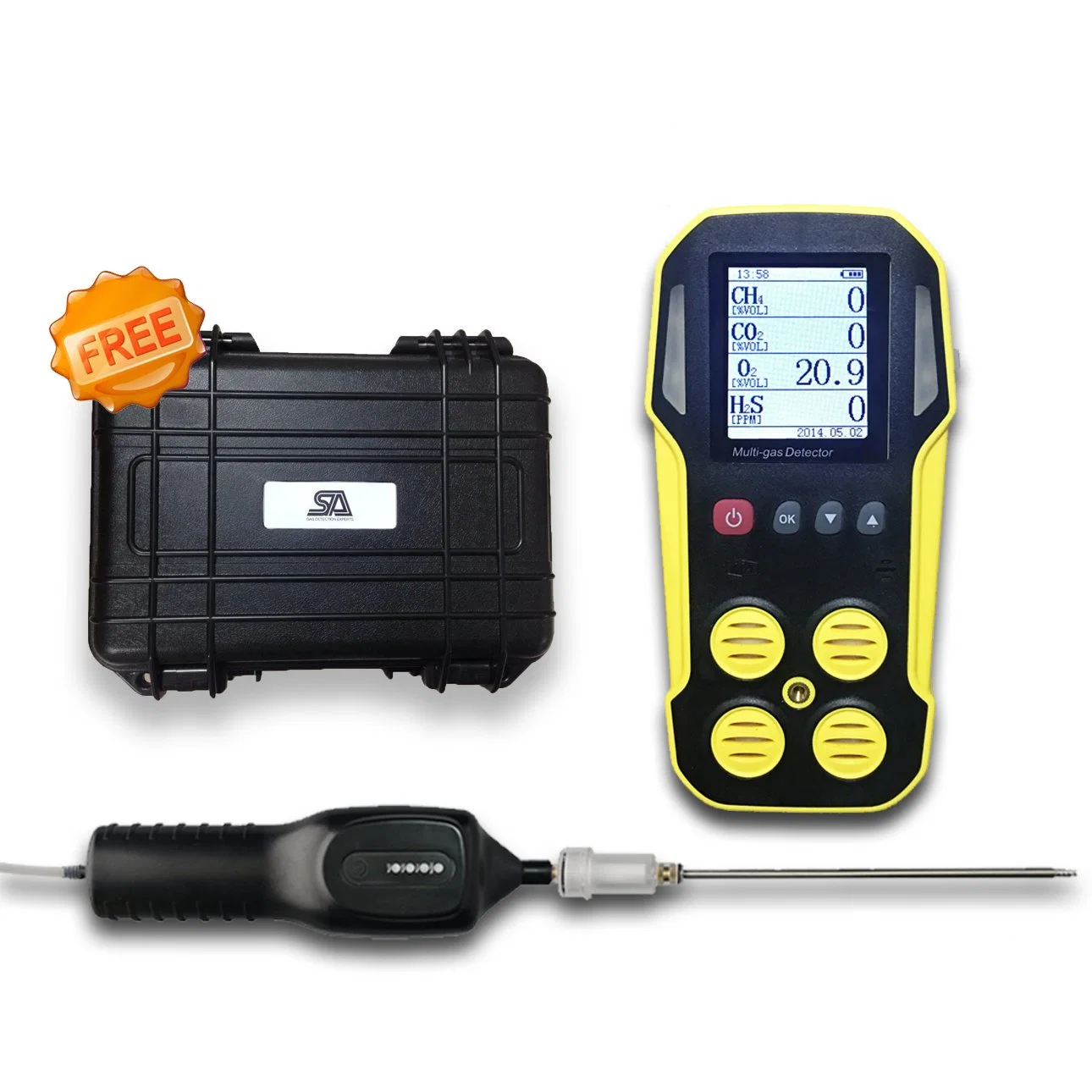 Ircd4 Biogas Analyzer for CH4, CO2, H2s, O2 with British Sensor Biogas Detector