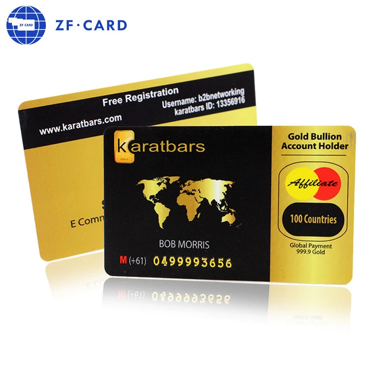 Gold Hot-Stamping Plastic Printed MIFARE (R) Classic 1K 4K IC Access Control Card