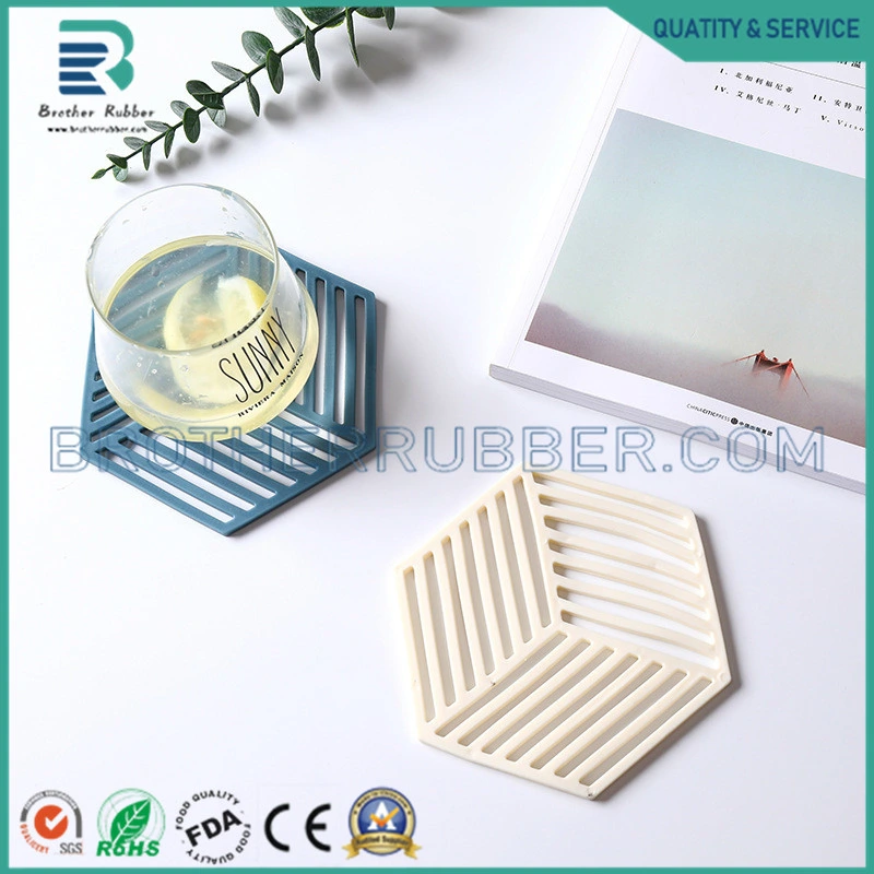 High quality/High cost performance  Food Grade Silicone Molded Mats Glass Cup Coasters for Drinks