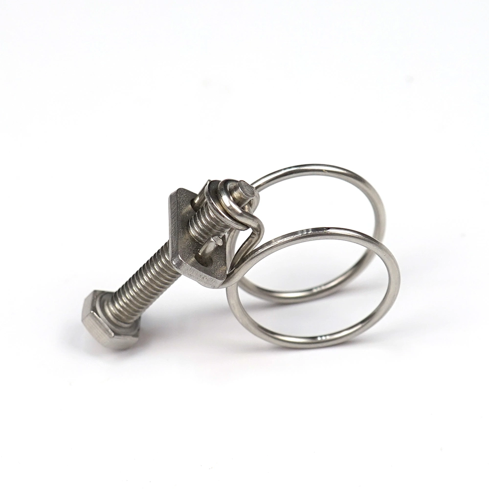 Factory Customize Large Size Fasteners Double Wire Hose Clamp Steel Pipe Clamp Bolt Clamp