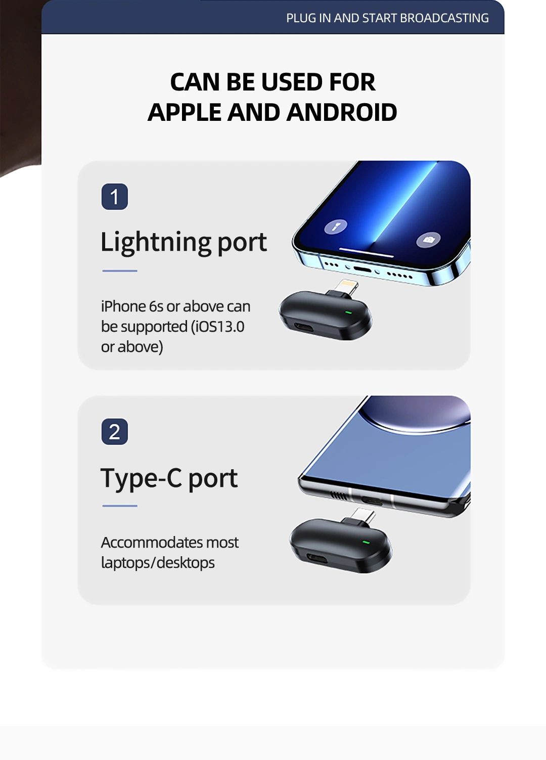 Mini Microphone with Charging Case for Live Streaming Recording