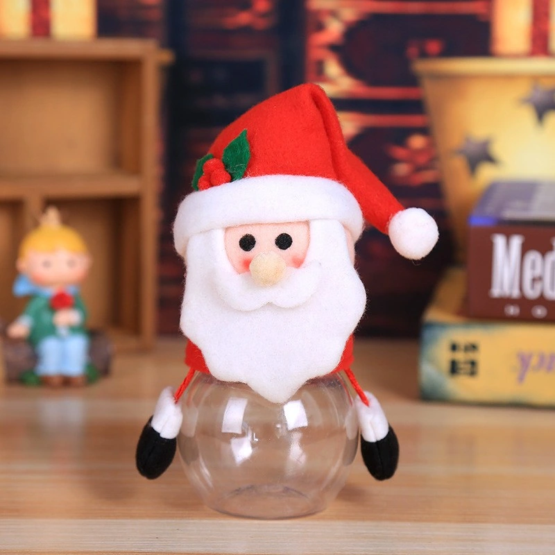 Christmas Candy Jar Plastic Transparent Gift Box Elderly Snowman Elk Christmas Supplies Decoration Children's Small Gifts