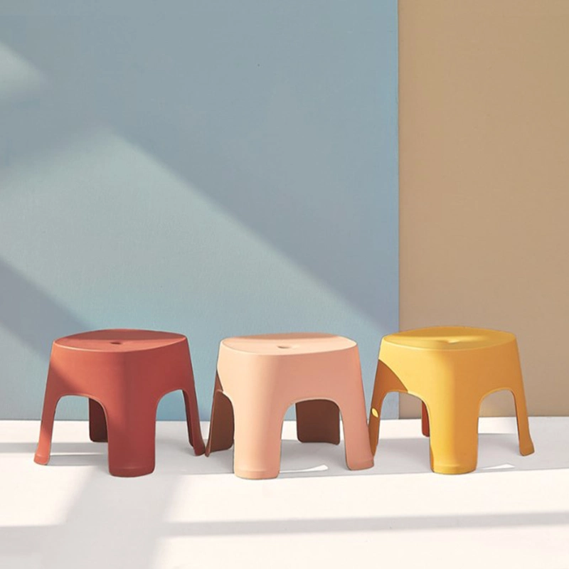 Tabourets de siège en plastique rose pour la maison, le bureau, le salon tabouret multifonctionnel avec coussin antidérapant roulement résistant pour adultes, bleu clair