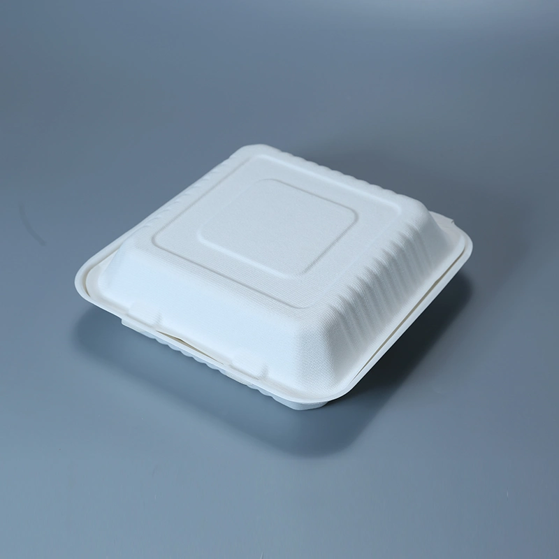 Commerce de gros emporter compostable 3 Compartiment de la bagasse de canne à sucre pâte jetables biodégradable pour la restauration d'emballage alimentaire