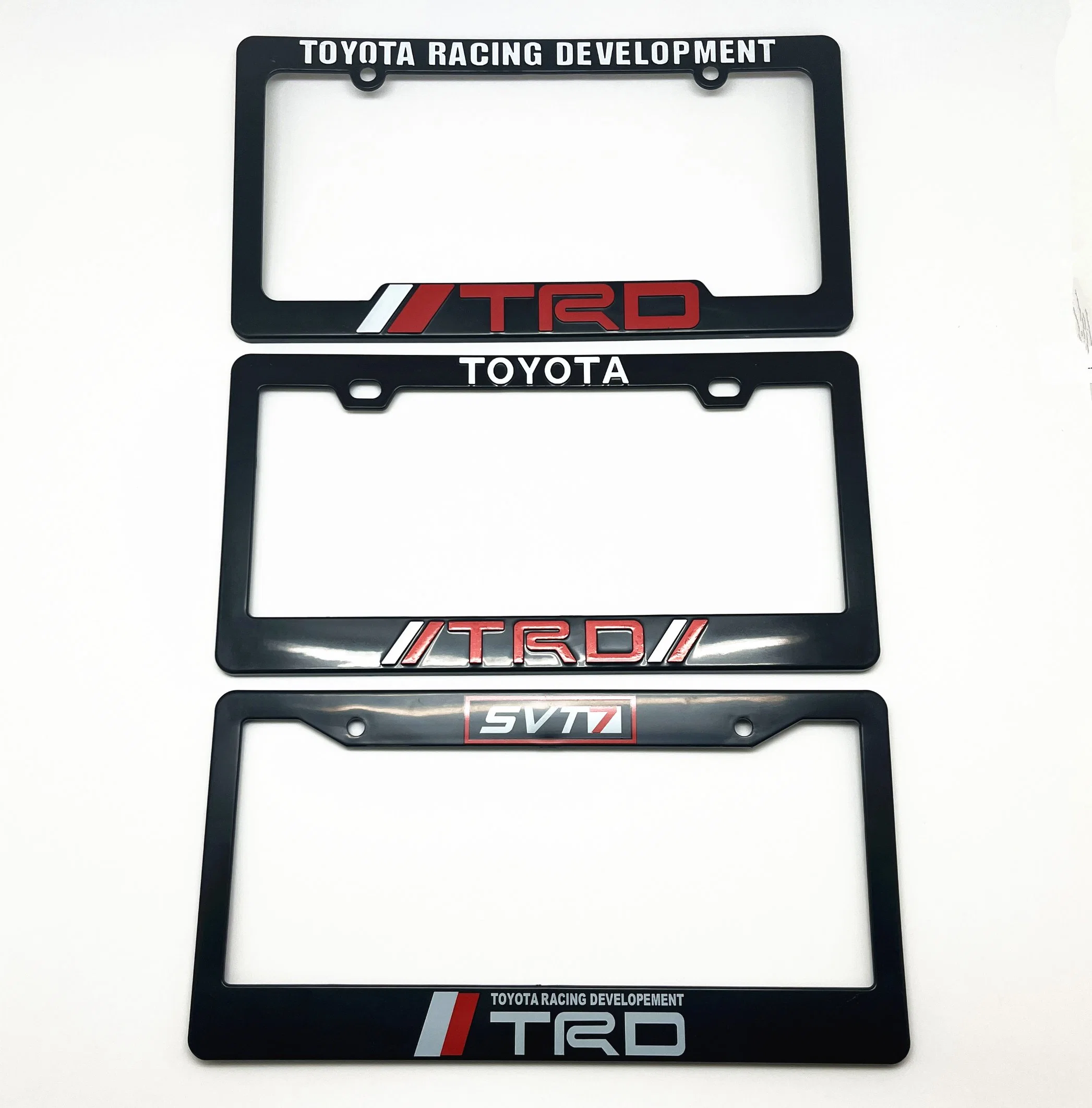 Factory Wholesale Customer Logo Fit for Reflected Trd for Black ABS Plastic License Plate Frame