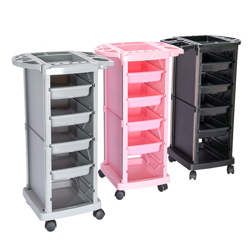 Portable Barber Trolley Plastic Salon Cabinet for Hairdresser