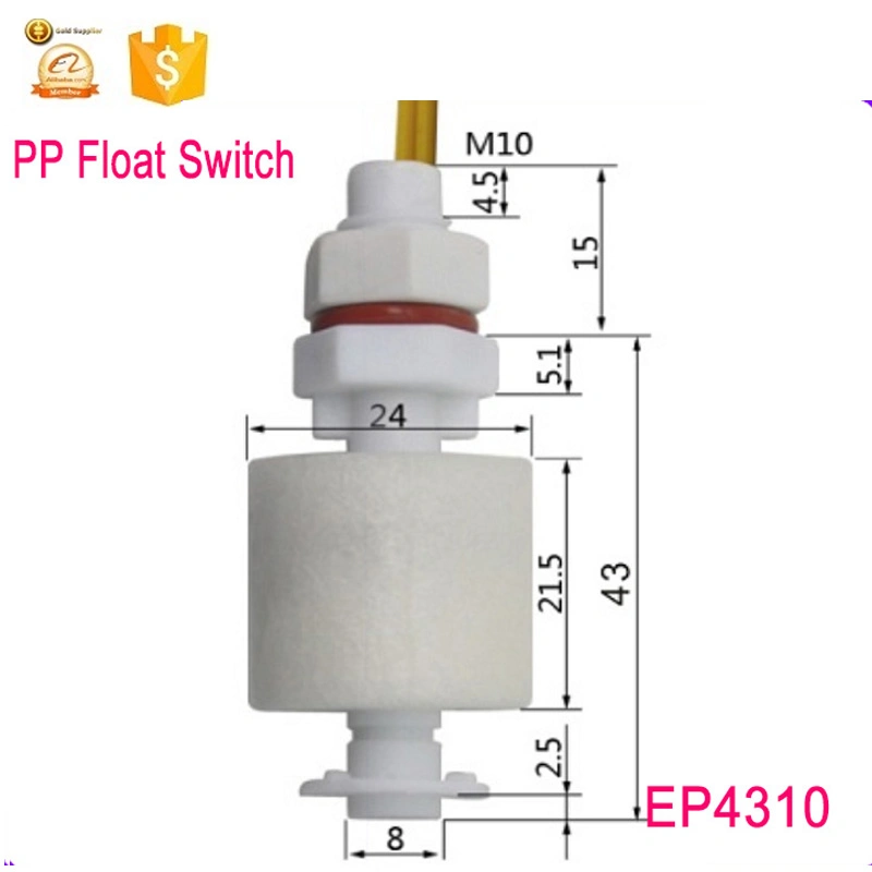 Water Level Sensor Horizontal Float Switch Ep43*10