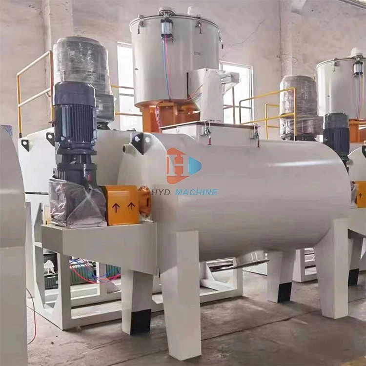 Shr Plastic High Speed Hot Heating Cooling Color UPVC PVC Powder Resin Turbo Mixer Mixing Calcium Machine for Recycle Pipe Profiles Cable Calcium Small Lab