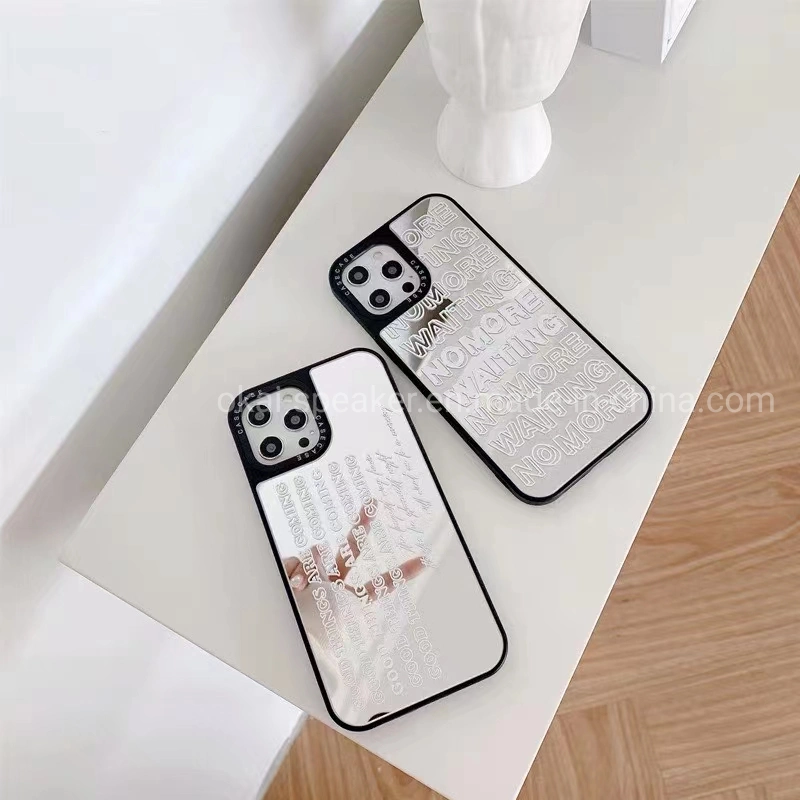Mirror Mobile Phone Case Letters Trend TPU Case Cover for iPhone 13