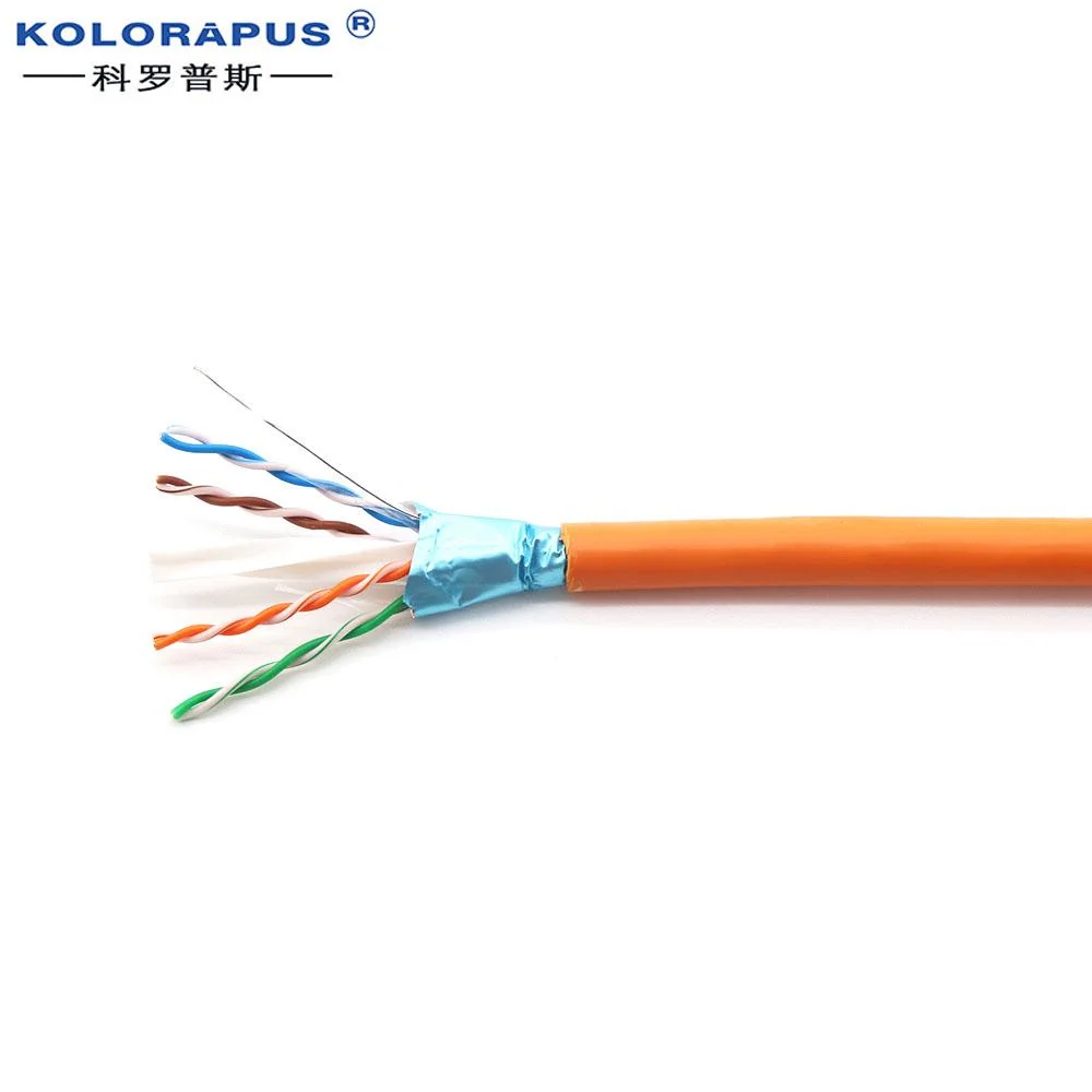 CAT6 FTP Twisted Pair LAN Cable CAT6 1000FT Twisted Pair 23AWG Solid FTP Network Ethernet Router Cable, 550MHz, PVC RJ45 Wire Orange