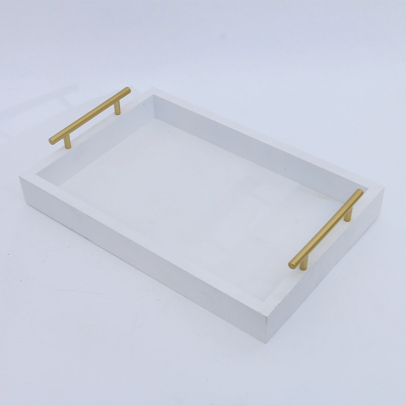 White Square Tray with 2 Handles