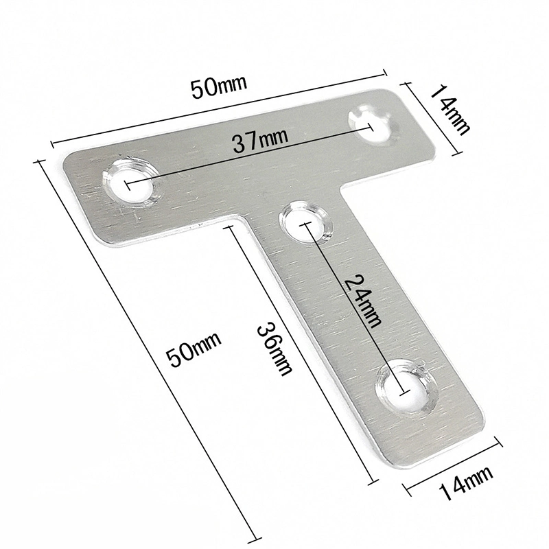 T-Type Angle Code Triangle Connector Furniture Hardware Stamping Part Stainless Steel 304