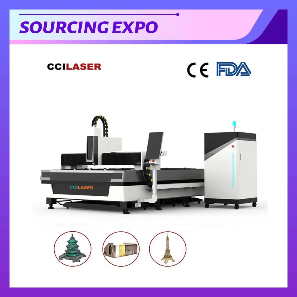 EXW Cci-3015 1kw 2kw 3kw 4kw 6kw 8kw 12kw Mild Stainless Steel Aluminum Copper CNC Sheet Metal or Tube Pipe Automatic Fiber Laser Laser Cutting Machine