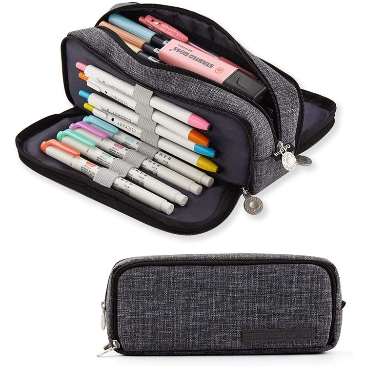 Multi-Function Storage Travel Bag Durable 3 Compartments High Quality Pencil Case Custom