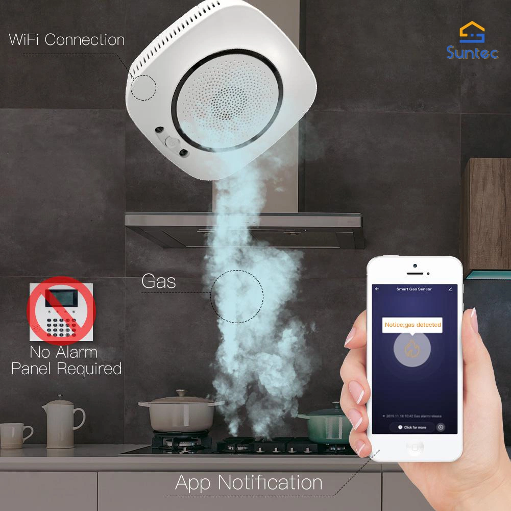 Smart Wireless WiFi Detector del sensor de fuga de gas CO EL SISTEMA DE ALARMA DE SEGURIDAD DEL HOGAR