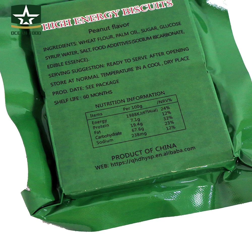 Food Ration Compressed High Energy Army Biscuit Peanut Flavor Bar