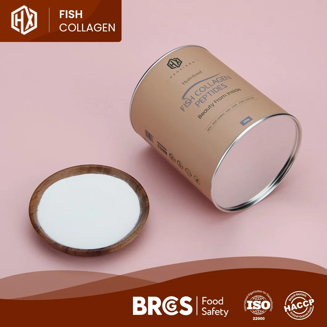 Haoxiang China Fabricante suministro de mejor pescado colágeno péptidos polvo de Escala de pescado de Tilapia fresca Salud y Belleza personalizada escala marina Polvo de colágeno