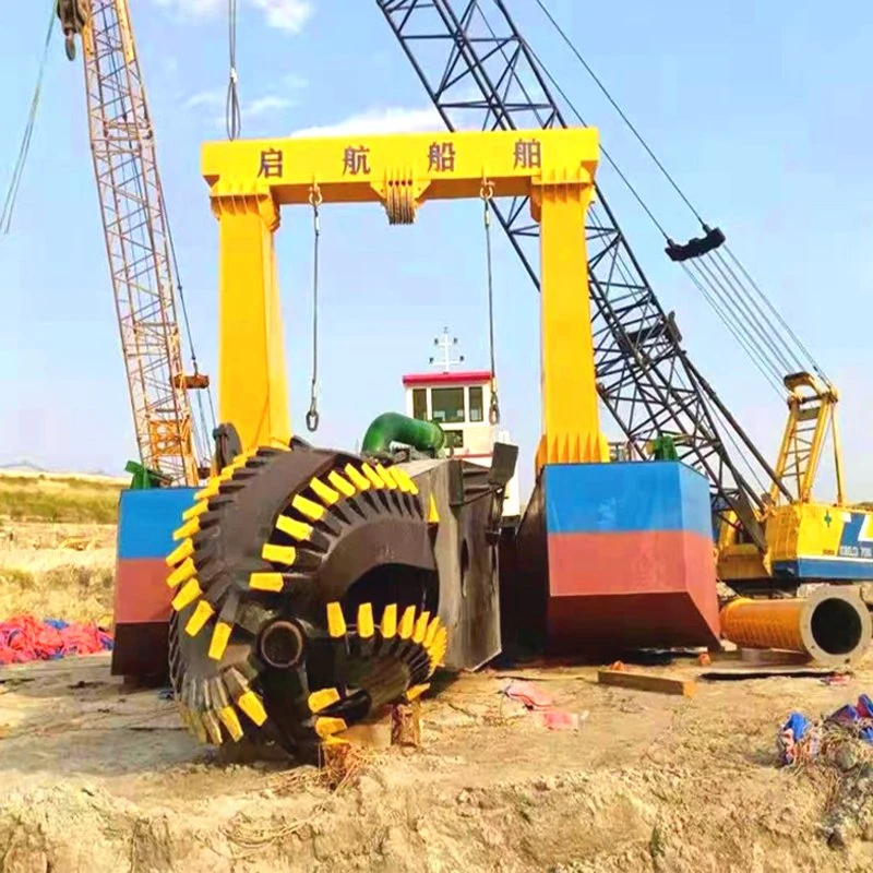 motor diésel motor diésel ///Control hidráulico de arena de río de lodo del lago de pulgada /26 / 22 pulgadas de succión Cortadora de equipos de dragado con anclaje pluma/CE de draga